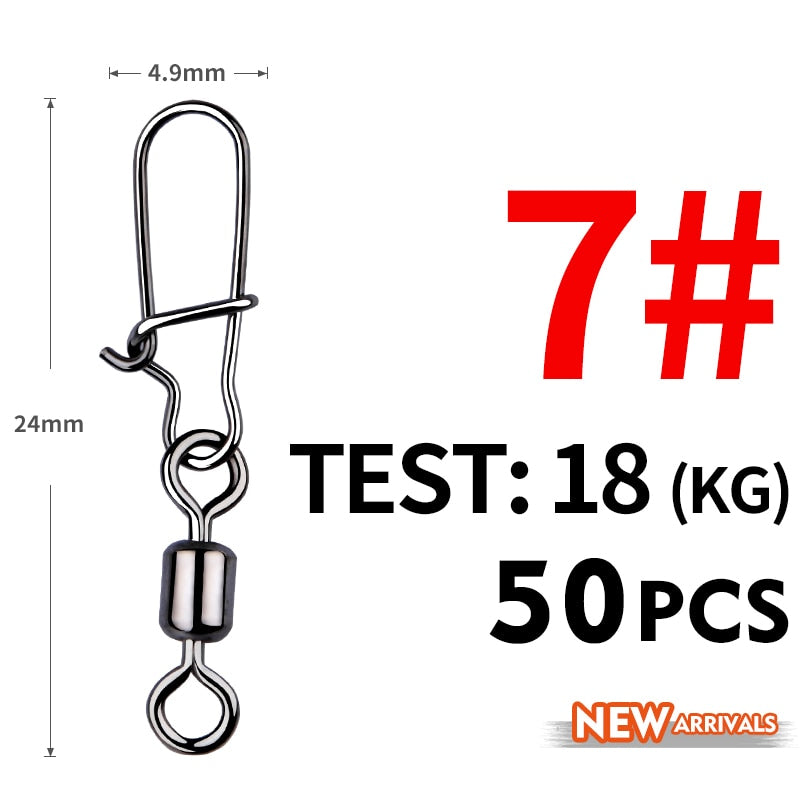 MEREDITH 50PCS Steel Aloy fishing connector. These quick links keeps your fishing line from getting tangled.