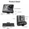 Car DVR 3 Cameras Full HD 1080P Dual Lens. 4.0 inch LCD Screen with 170 Degree Rear view.