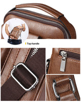 WEIXIER Men's Crossbody Multi-function Leather Bag.