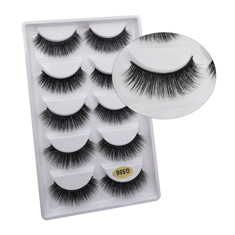 5 Pairs Multipack 3D Mink False Eyelashes.