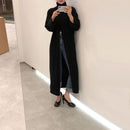 Women Designer Long Sleeve, Turtleneck/Split Loose Knitted Maxi Dress Sweater.