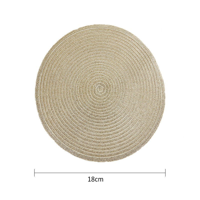 2/4/6pcs Woven round Placemat Or Coffee Cup or Bowl Coaster.