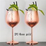 2Pcs Wine Glasses Stainless Steel 18/8 Metal Wineglass Bar Wine Glass Champagne Cocktail Drinking Cup Charms Party Supplies