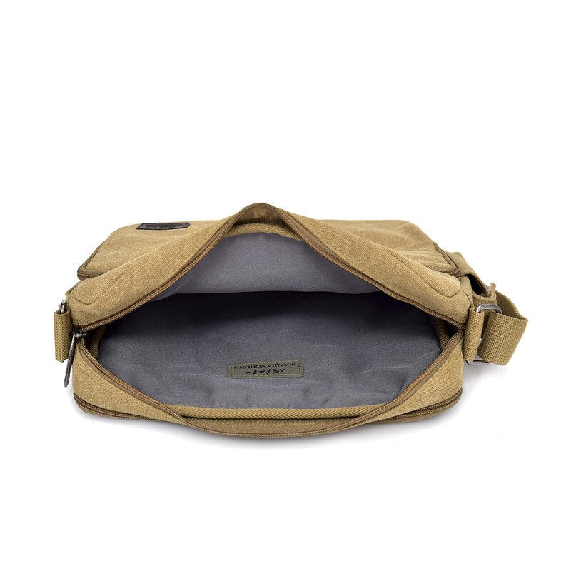 Men's and Women's Canvas Multifunction Crossbody Casual Bolsa Top-handle Shoulder Bag.