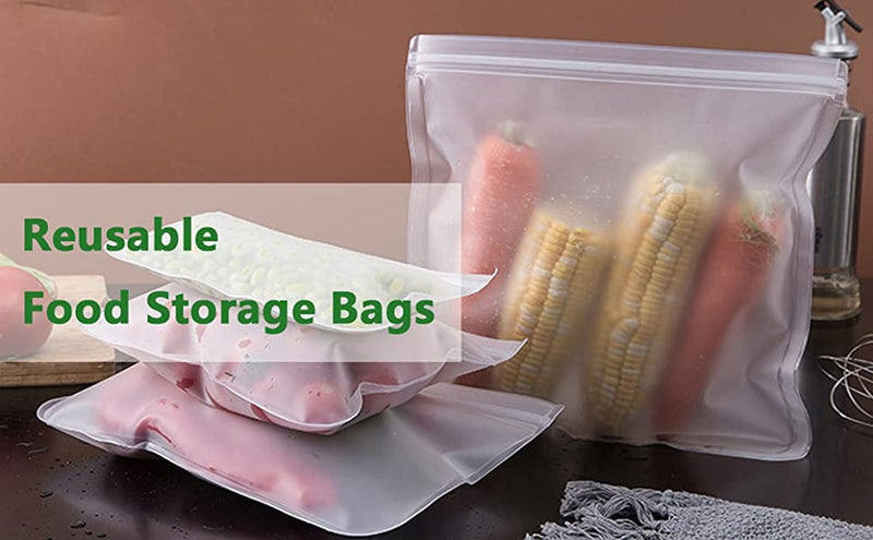 Reusable/leakproof silicone ziplock storage bags. Keeps all stored food fresh