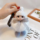 Pompom Cute Fluffy Plush Doll Keychains.