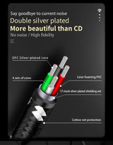 TODN type C to 3.5 mm jack aux Silver audio USB cable  32bits/384khz Suitable for car, earphones