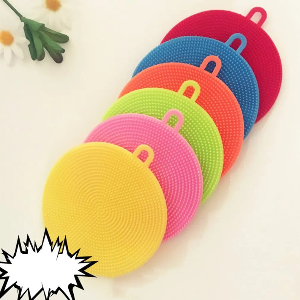 6Pcs Silicone Scouring Dish Washing Cleaning Pads