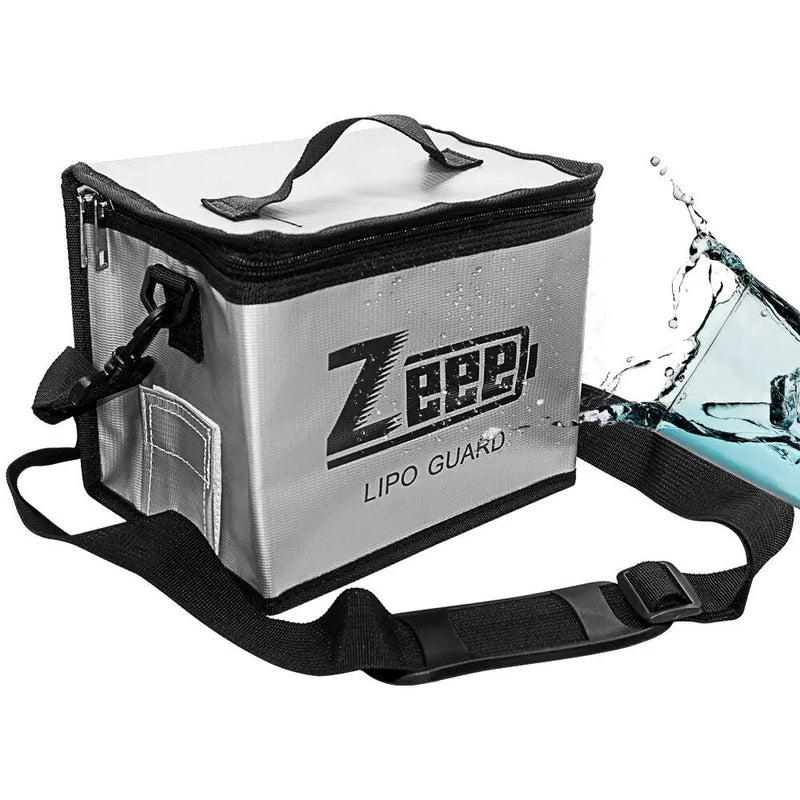 Zeee Lipo Fireproof/Explosionproof Battery Storage Bag.    Fire Guard Bag Measures 215X145X165mm.