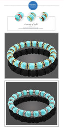 Natural Blue Chakra Bead Charm Bracelets For Women And Men.