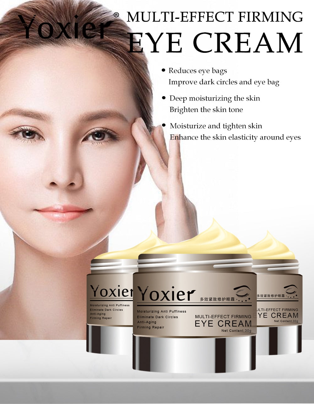 Yoxier Anti-Aging Eye Moisturizing Cream For Fine Dark Lines, Dark Circles and Moisturizer to Firm and Repair skin.