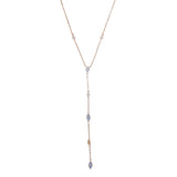 Ladies Enamel Rose Lariat Necklace