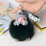 Pompom Cute Fluffy Plush Doll Keychains.