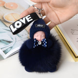 Pompom Cute Fluffy Plush Doll Keychains.