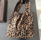 Corduroy Cotton Large Shoulder Shopping Totes