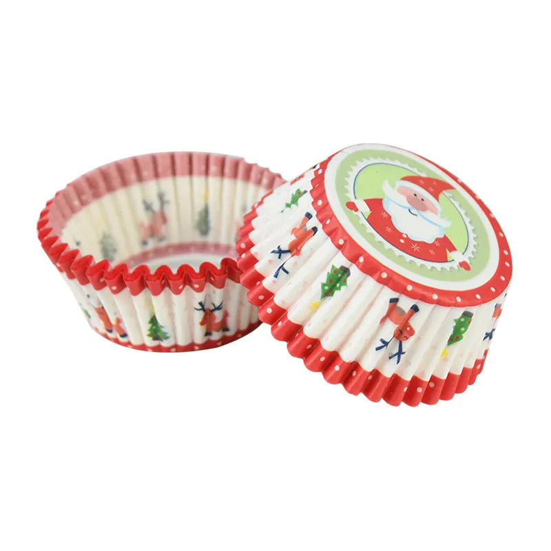 100Pcs Christmas Cupcake/Muffin Paper Baking Cups.
