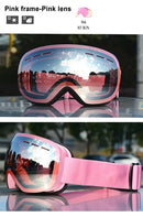 Double Layer, Anti-Fog UV400 Ski Goggles with Case.
