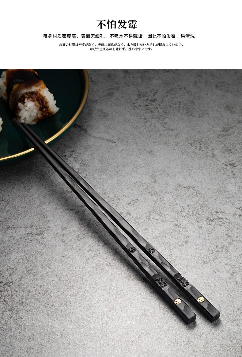 5 Pairs of reusable metal chopsticks