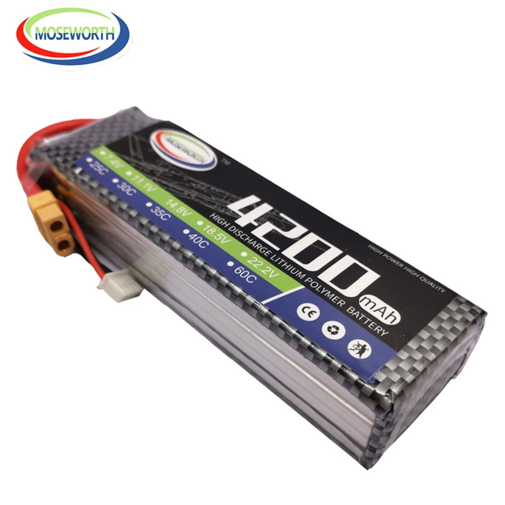 2S 3S 4S 6S 2200 4200 5200 6000mAh 30C 40C 60C 7.4V 11.1V 14.8V RC LiPo Battery For RC Drone Helicopter .