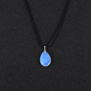 Women Natural Water Drop Pendant Necklace.  Easy To Wear As A Necklace OR Choker with a Variety of Stones.