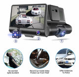 Car DVR 3 Cameras Full HD 1080P Dual Lens. 4.0 inch LCD Screen with 170 Degree Rear view.