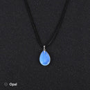 Women Natural Water Drop Pendant Necklace.  Easy To Wear As A Necklace OR Choker with a Variety of Stones.