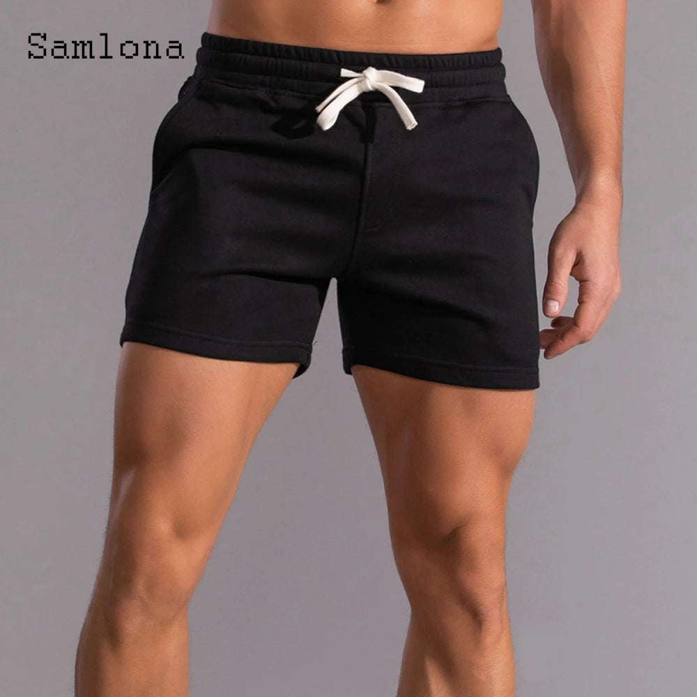 Men's Leisure Shorts With Lace Up And Pockets