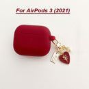 Vintage Rose Keychain with Silicone Case For Apple Airpods 1 2 Pro 3 Bluetooth.