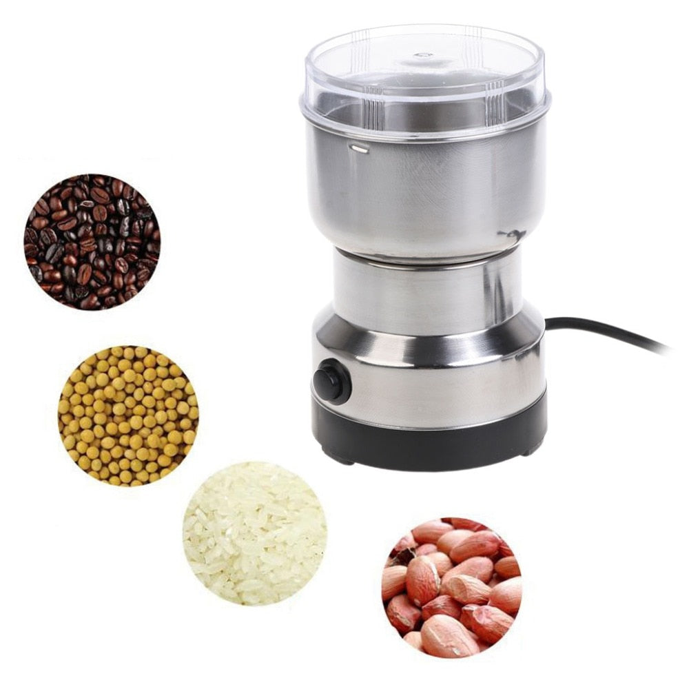 Stainless Steel Electric Grinder For Herbs/Spices/Nuts/Grains/Coffee Beans.