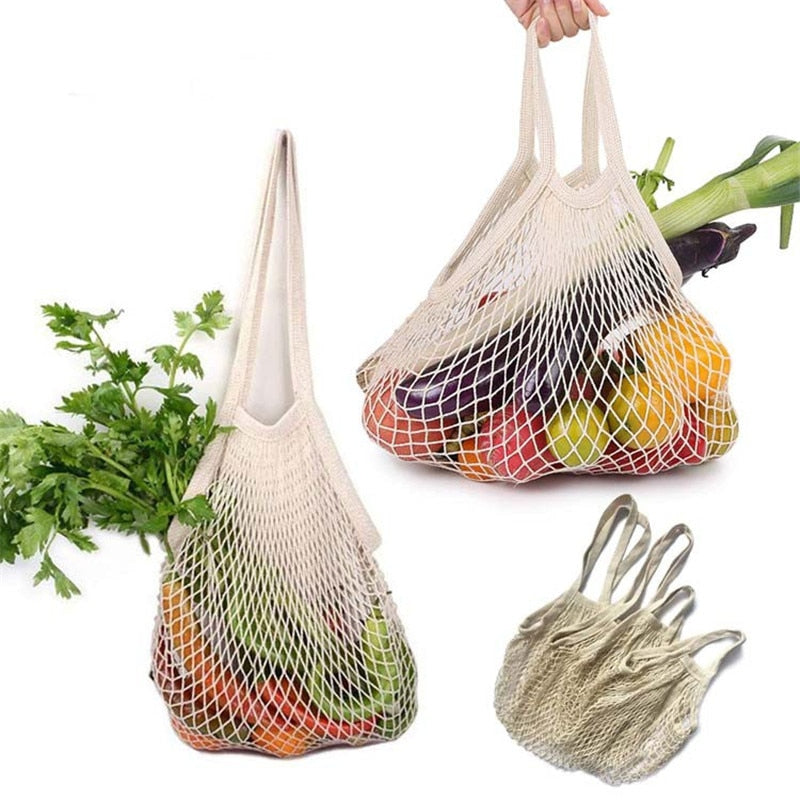 Reusable Cotton Mesh Produce Bags for Vegetables/ Fruit.