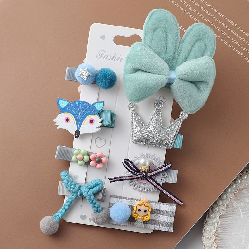 8Pcs hairclips set For Girls.