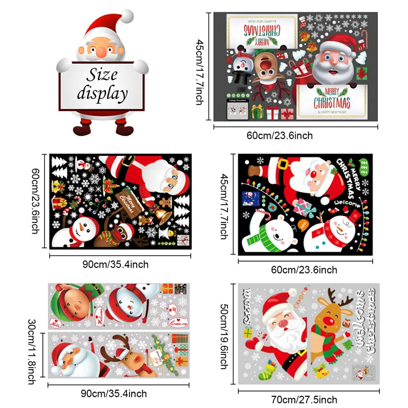 Variety Of Christmas Window Stickers.