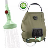 20L Outdoor Solar Shower Bag For Hiking Or Camping With Extra Shower Head