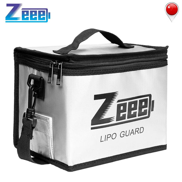 Zeee Lipo Fireproof/Explosionproof Battery Storage Bag.    Fire Guard Bag Measures 215X145X165mm.