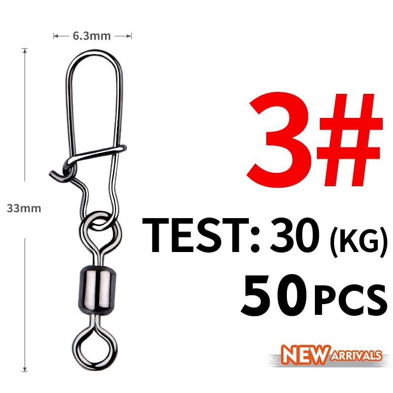 MEREDITH 50PCS Steel Aloy fishing connector. These quick links keeps your fishing line from getting tangled.