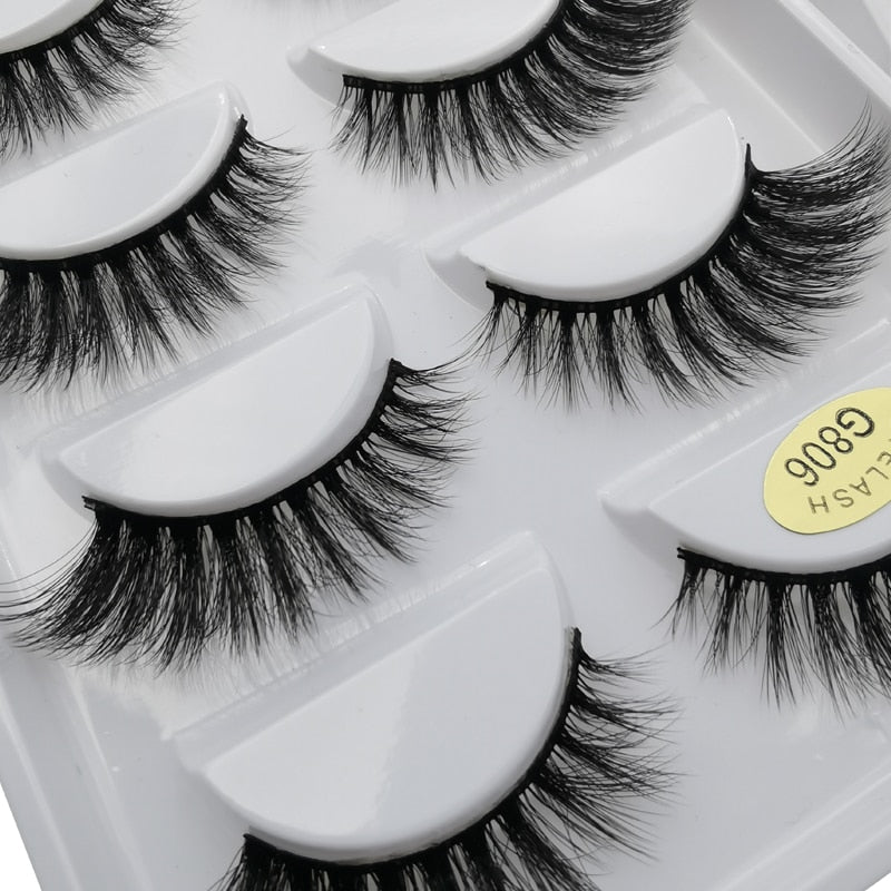 5 Pairs Multipack 3D Mink False Eyelashes.