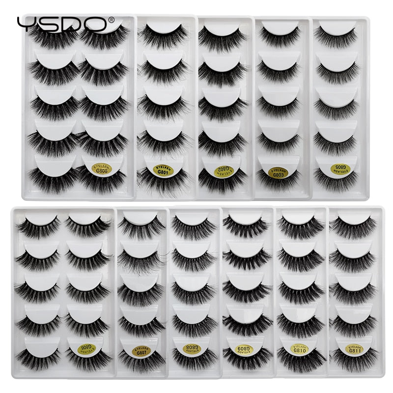 5 Pairs Multipack 3D Mink False Eyelashes.