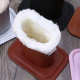 Leather Eyeglass Holder/Stand With Soft Plush Lining.