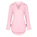 Women's Long Sleeve Solid Color Blouse.