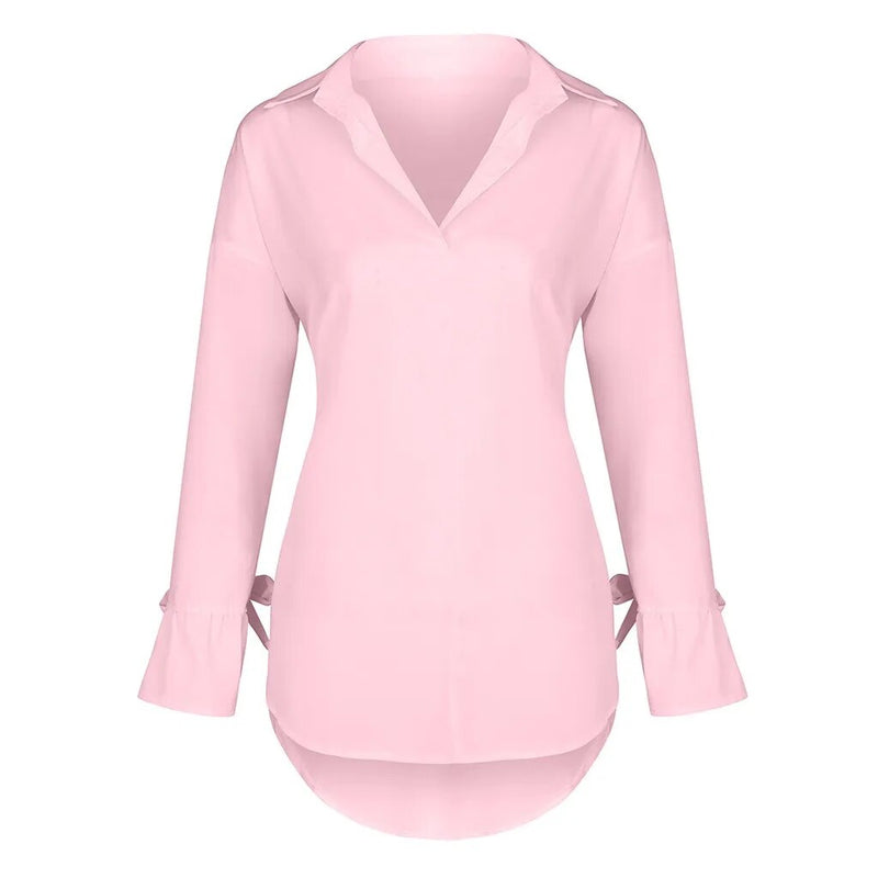 Women's Long Sleeve Solid Color Blouse.