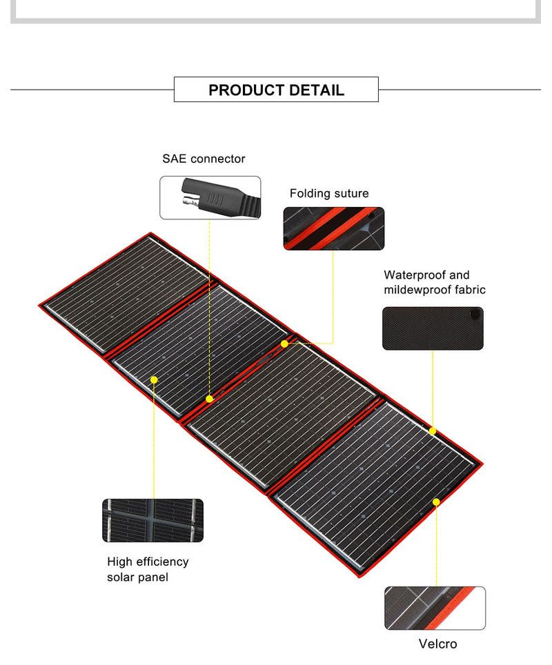 Dokio Flexible/Foldable High Efficiency Solar Panel. 12V 80w 100w 150w 200w 300w Solar Panel Kit