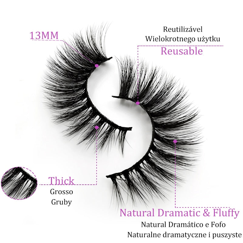 5 Pairs Multipack 3D Mink False Eyelashes.