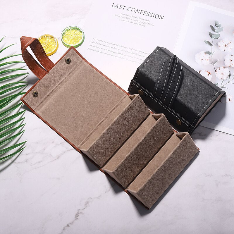 Foldable Leather Multi Eyeglass/Sunglass Organizer Case.