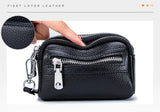 Women's Genuine Leather  Double Zipper Purse