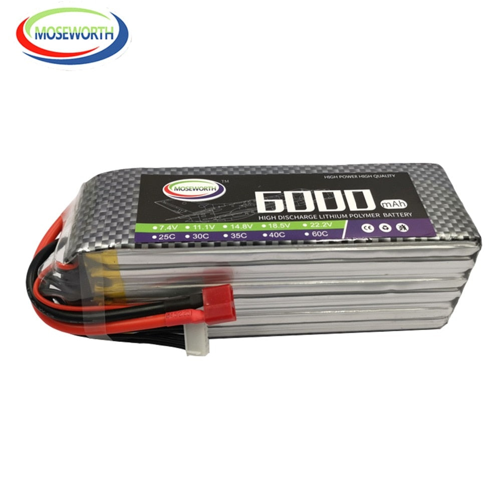 2S 3S 4S 6S 2200 4200 5200 6000mAh 30C 40C 60C 7.4V 11.1V 14.8V RC LiPo Battery For RC Drone Helicopter .