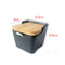 Ceramic Seasoning Porcelain Box With Spoon and Bamboo Cover.