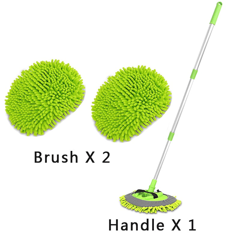 2 in 1 Auto/Home Cleaning Chenille Mop With Telescoping Long Handle
