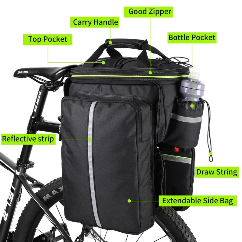 Waterproof 3 in 1rear bike bag. Reflective, 20L capacity