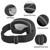 Double Layer, Anti-Fog UV400 Ski Goggles with Case.