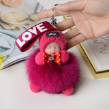 Pompom Cute Fluffy Plush Doll Keychains.